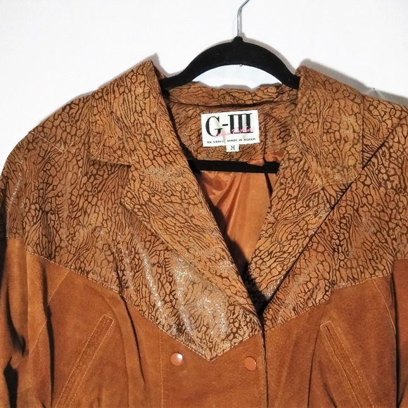 100% Leather Lined Brown Snap Jacket Size M Vtg - Picture 7 of 8